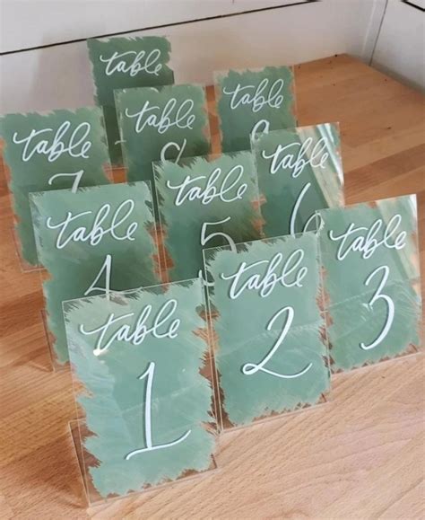 Acrylic Wedding Table Numbers With Painted Backs Numerical Style