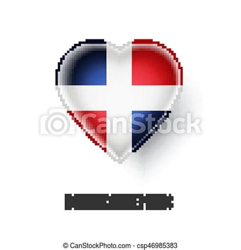 Heart Symbol With Dominican Republic Flag Patriotic Heart Symbol With Dominican Republic Flag