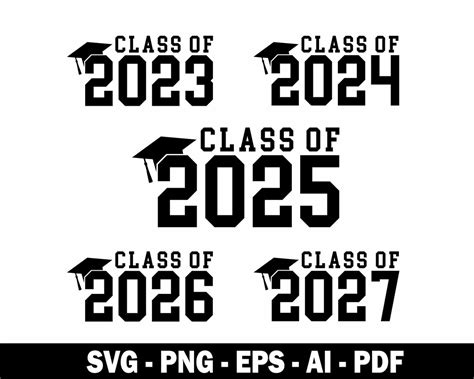 Class Of 2023 2024 2025 2026 2027 Svg Bundle Graduation Svg Etsy