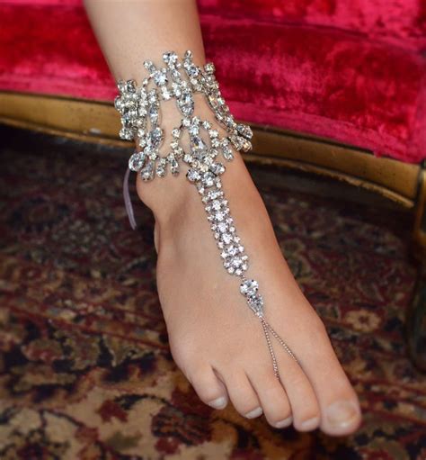 Bohemian Wedding Bridal Foot Jewelry Rhinestone Barefoot