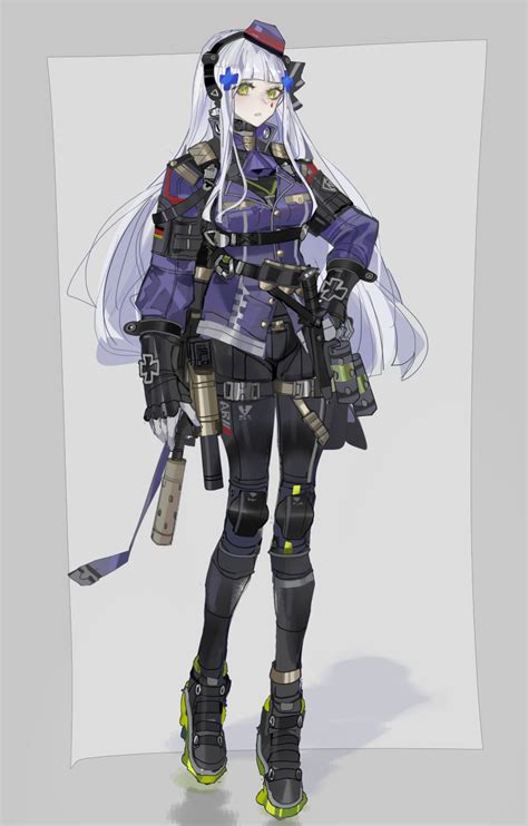 Safebooru 1girl Absurdres Adapted Costume Assault Rifle Bangs Black