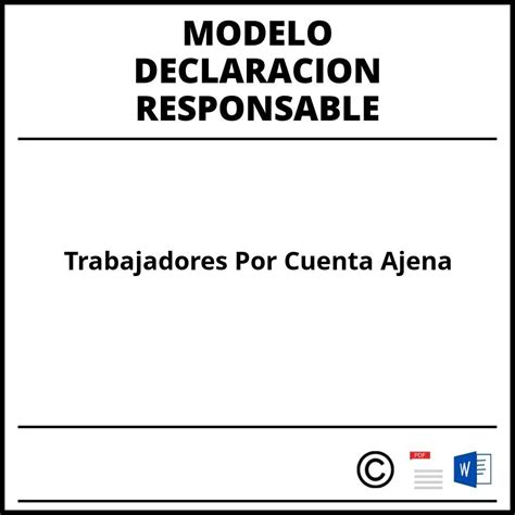 Modelo Declaracion Responsable Trabajadores Por Cuenta Ajena