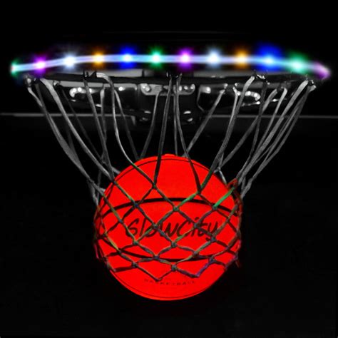 Glowcity Ultra Bright Led Basketball With Glow In The Dark Led Rim Kit Multi Color