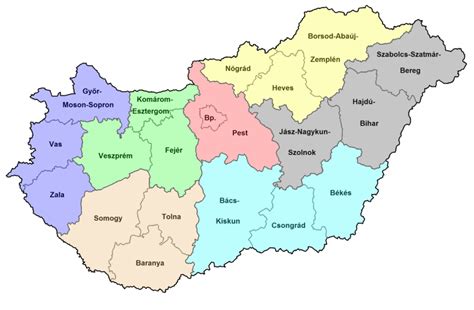 Magyarország térkép megyékkel városokkal : Magyarország régiói - SZVMSZK