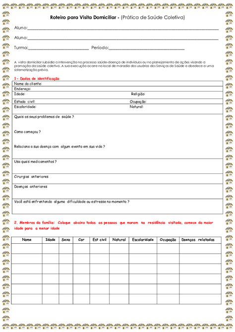 Relatório Social De Visita Domiciliar Pronto