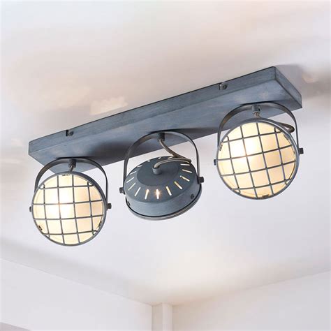 Tamin Grey Led Ceiling Light In Industrial Style Uk