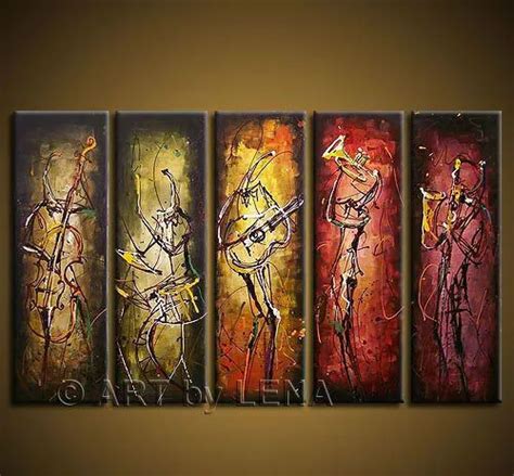 Free Shipping Hand Painted Wall Art Abstract Music Oil Painting On