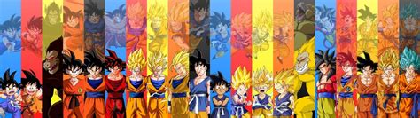 Cuadro Goku 4 Piezas Canvas Todas Las Fases Transformacion 170000