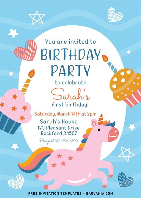 7 Cute And Fun Birthday Invitation Templates For Kids Birthday Party