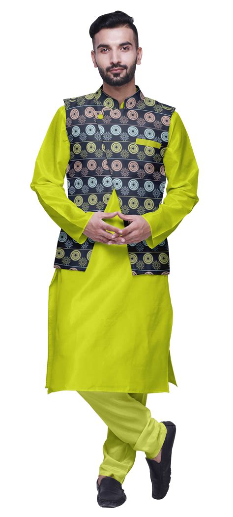 Atasi Indian Mens Kurta Churidar Pajama Jacket Set Solid Ethnic Arc Ebay