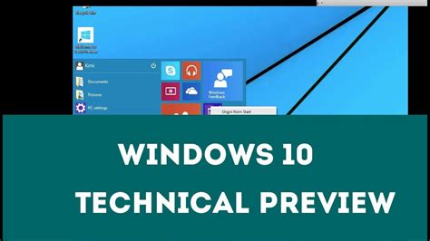Quick Look Of Windows 10 Technical Previews Features Youtube