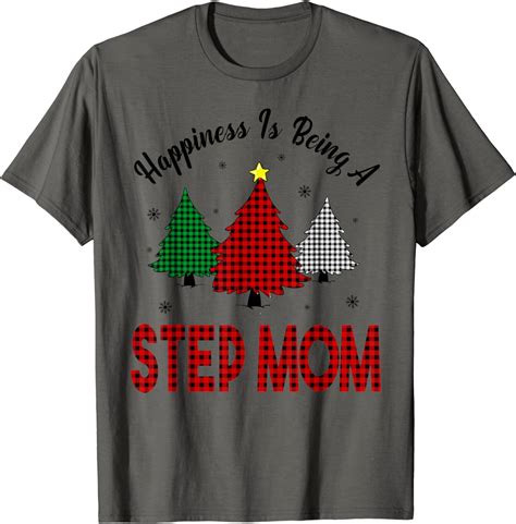 step mom t christmas tree plaid christmas holiday xmas t shirt amazon de fashion