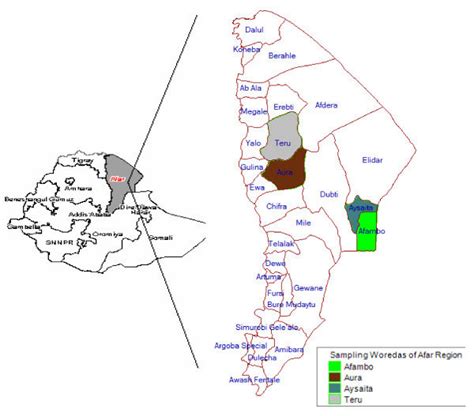 Map Of Afar Region And The Study Districts Download Scientific Diagram