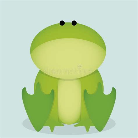 Vector Cartoon Cute Green Frog Isolated Stock Illustration