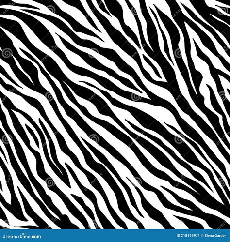 Zebra Seamless Pattern Black And White Zebra Stripes Stock Vector