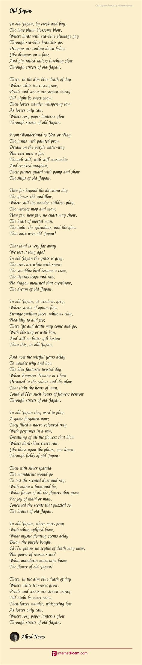 Old Japan Poem by Alfred Noyes