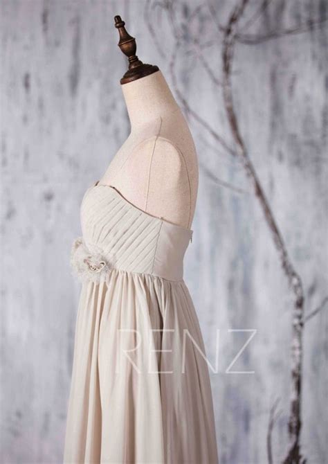 2016 Creambeige Bridesmaid Dress Long Wedding Dress By Renzrags