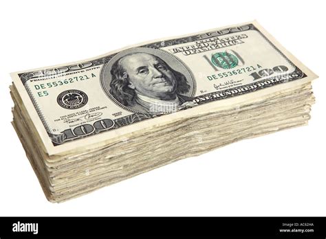 Stack Of 100 Dollar Bills Stock Photo Alamy