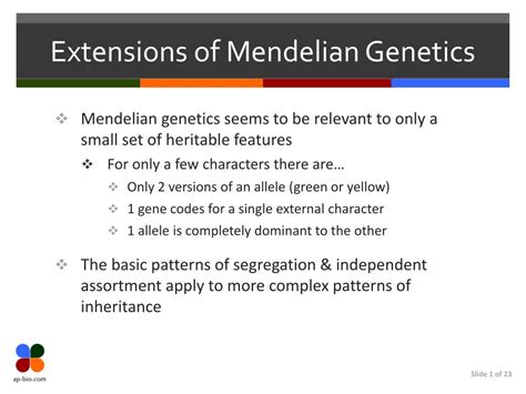Ppt Extensions Of Mendelian Genetics Powerpoint Presentation Free