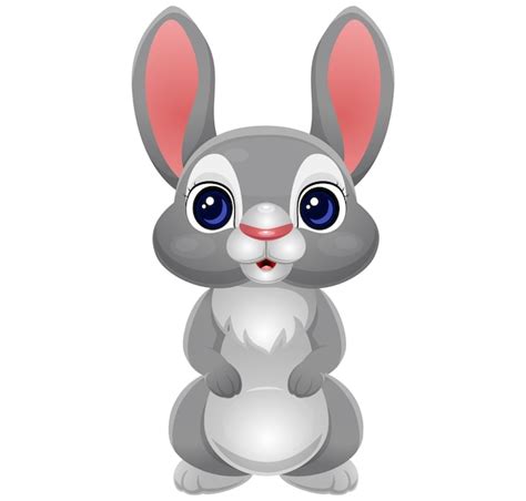 Premium Vector Cute Rabbit Cartoon On White Background