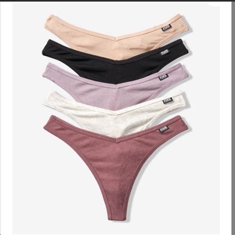Pink Victorias Secret Intimates And Sleepwear 5 Pack Thongs Pink