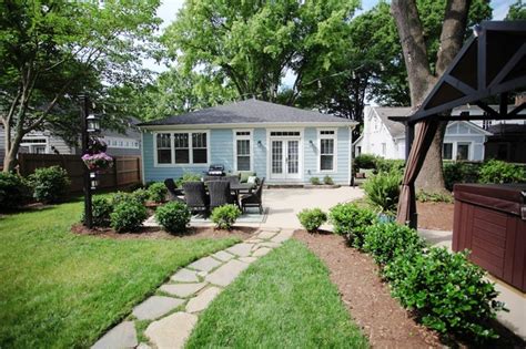 1940s Blue Bungalow Arts And Crafts House Exterior Charlotte By