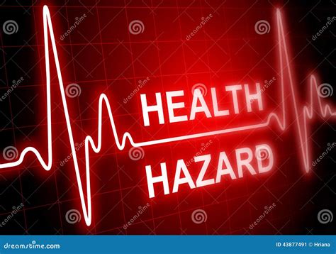 Health Hazard Written On Red Heart Rate Monitor Stock Illustration