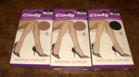 Cindy Medium Support Tights B Black Mink Bamboo 1 Size Large XL 36