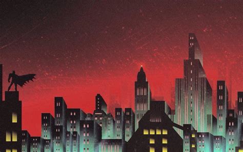 Wallpaper Batman Gotham City Buildings Skyline Artwork Skyline