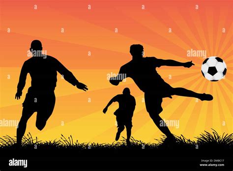 Soccer Field And Soccer Players Training Stock Vector Images Alamy