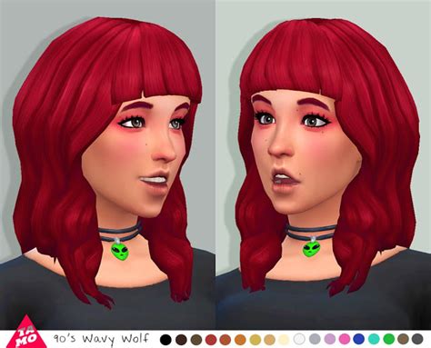 My Sims 4 Blog Tamo 90s Wavy Wolf Hair In 18 Maxis Colors For Females