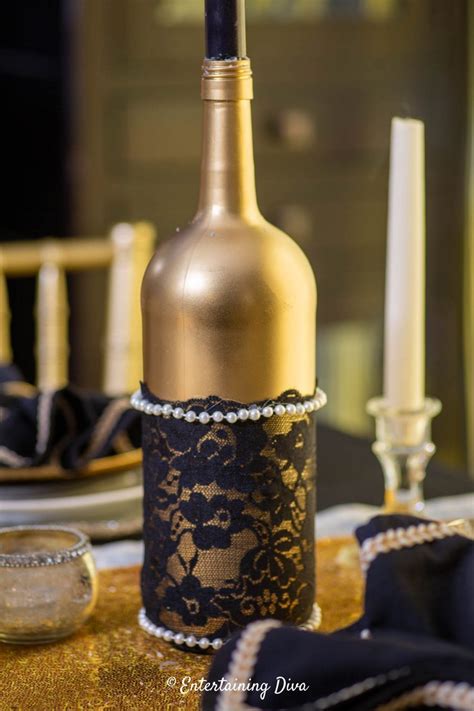 Diy Wine Bottle Centerpieces Entertaining Diva From House To Home In 2020 Wine Bottle