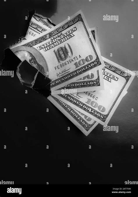 100 Dollar Bill With Hole Black And White Stock Photos And Images Alamy