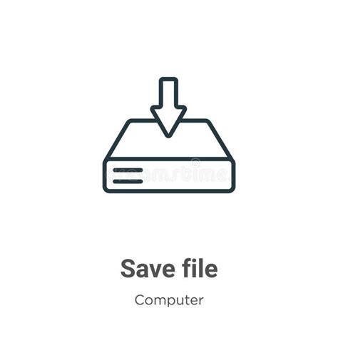 Save File Outline Vector Icon Thin Line Black Save File Icon Flat