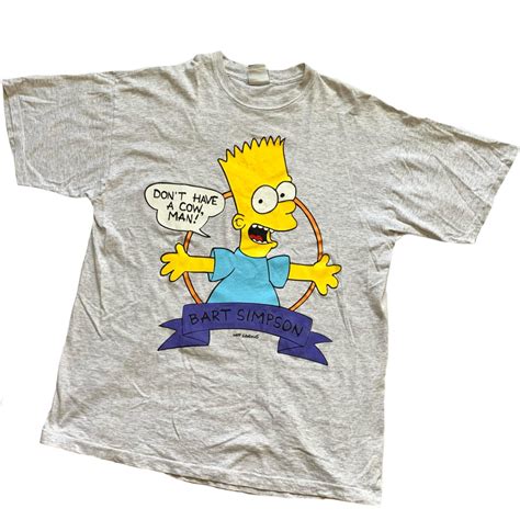 Vtg 90s The Simpsons Bart Simpson Shirt Vintage Cartoon Matt Etsy