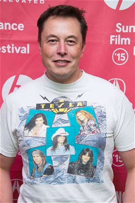 Elon Musk Wearing A Tesla The 80s Band T Shirt At Sundance Elon