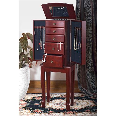 Traditional Style Cherry Jewelry Armoire Chest Free Shipping Today