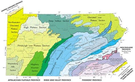 Map Showing The Geologic Areas Of Pa Background History Pennsylvania
