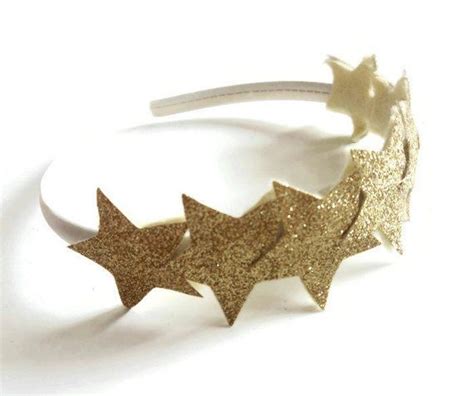 Gold Star Headband Girls Headband Glitter Star Crown Etsy Uk Star