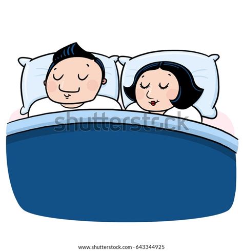 Man Woman Sleeping Bed Illustration Couple Stock Illustration 643344925 Shutterstock