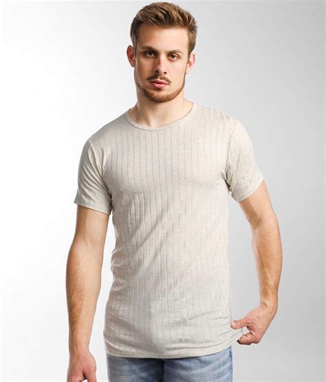 Rustic Dime Wide Ribbed Long Body T Shirt Mens T Shirts In Oatmeal Lt Buckle