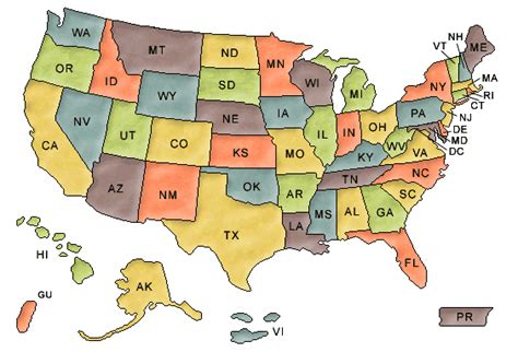 Us Map Of States Abbreviations Online Map Around The World