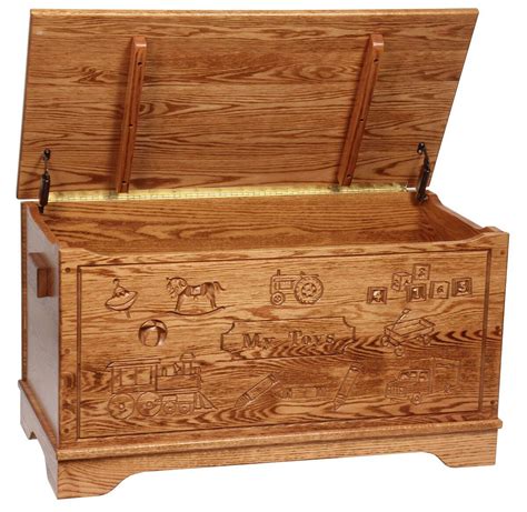 Macie Wooden Engraved Toy Box Countryside Amish Furniture