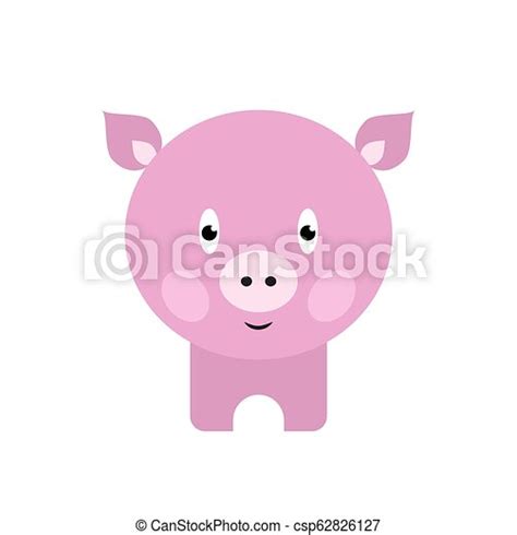 Cute Pig Cartoon Happy Smiling Little Baby Pig Cute Pig Cartoon