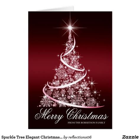 Sparkle Tree Elegant Christmas Card Elegant Christmas Easy Christmas