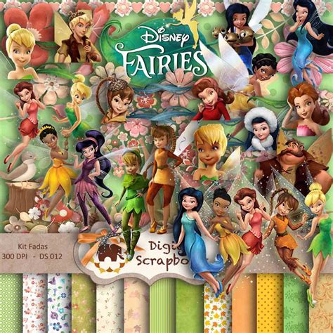 Kit Scrapbook Digital Fadas Disney Digital Scrapbook Elo7