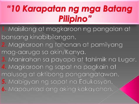 Karapatan Ng Mga Batang Filipino