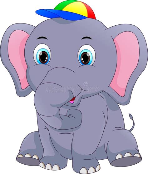 Cute Elephant Cartoon Stock Vector Illustration Of Design 47779439