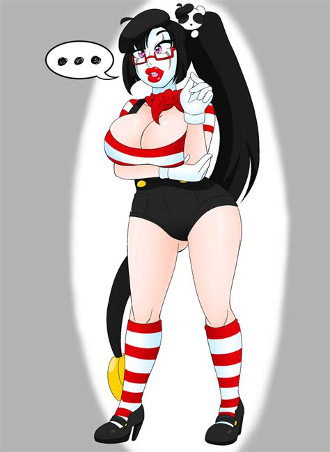Rule 34 Black Hair Blazblue Bow Breasts Cleavage Clown Clown Girl Female Only Femsub Gloves