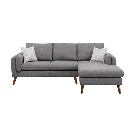 This living room furniture style offers versatile modular design, a plus if you enjoy rearranging your decor. Founders Gray Mid Century Fabric Right Hand Facing ...